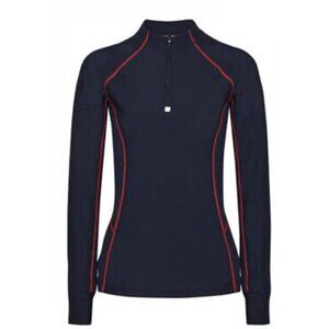 Tory Sport Navy Half-Zip Sweatshirt with Red Contrast Stitching